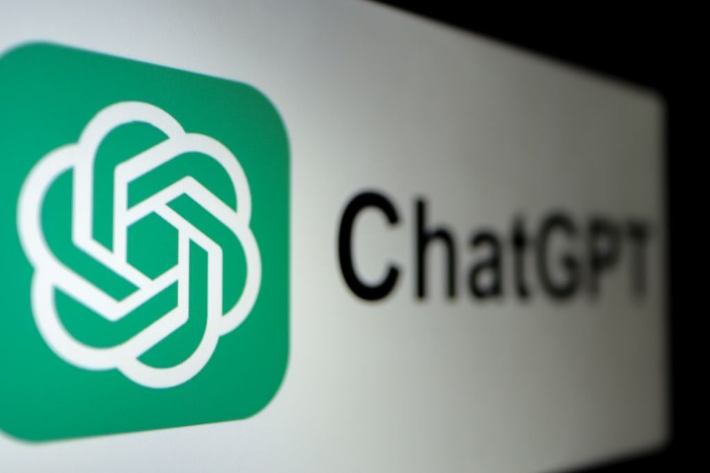 ChatGPT logo on screen